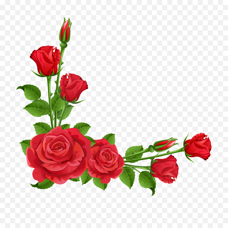 Headstone Clipart Rose Vine - Flower Rose Border Design Png,Rose Vine Png