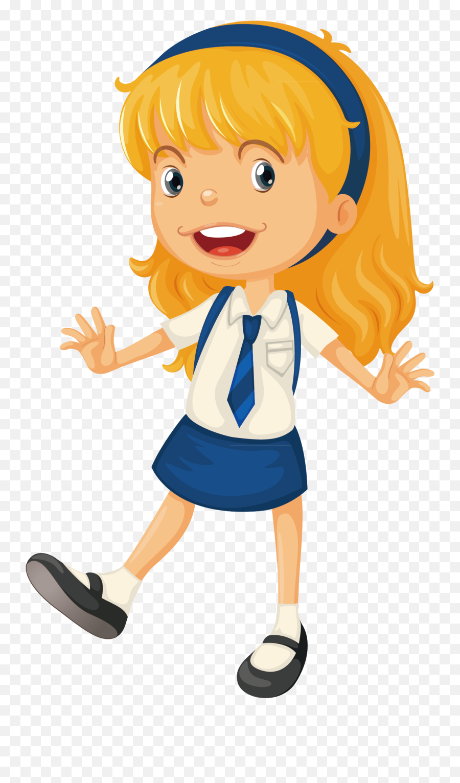 Animation Schools School Uniform Girls Starting - Cartoon School Little  Girl Png,Girl Cartoon Png - free transparent png images 