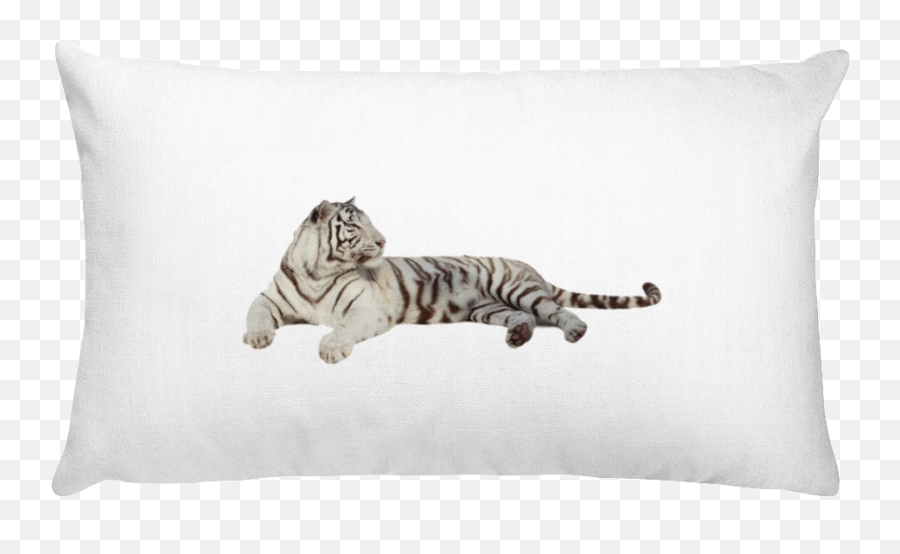 White - Tiger Print Rectangular Pillow Pillow Png,White Tiger Png