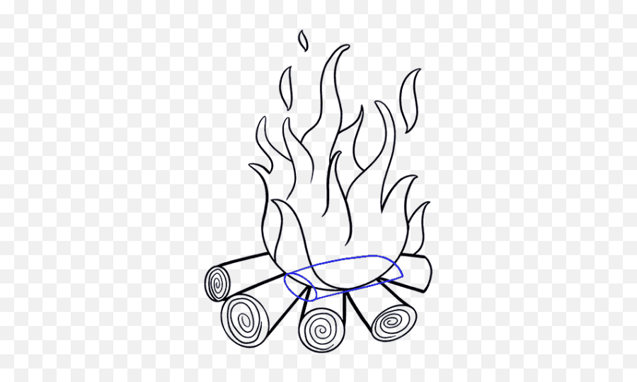 Fire Draw Png Transparent - Drawing Of A Fire,Draw Png