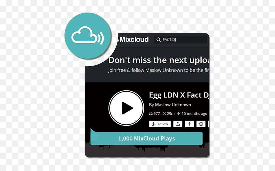 Buy 1 000 Mixcloud Plays - Mixcloud Png,Mixcloud Logo
