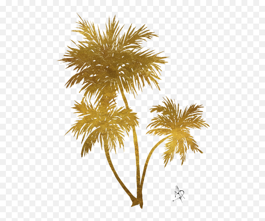 Metallic Gold Palm Trees Tropical Trendy Art Kids T - Shirt Gold Palm Tree Png,Tropical Tree Png