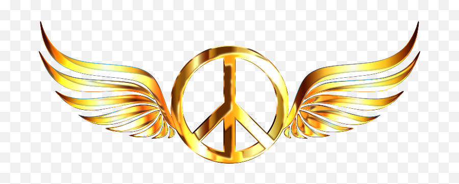 Peace Sign Wings Enhanced No Background - Gold Wings No Background Png,Gold Wings Png