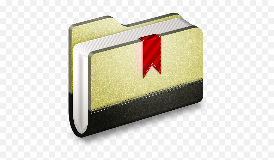 3d Library Folder Yellow With Bookmark Icon Png Clipart - Library Folder Icon,Where Is The Bookmark Icon