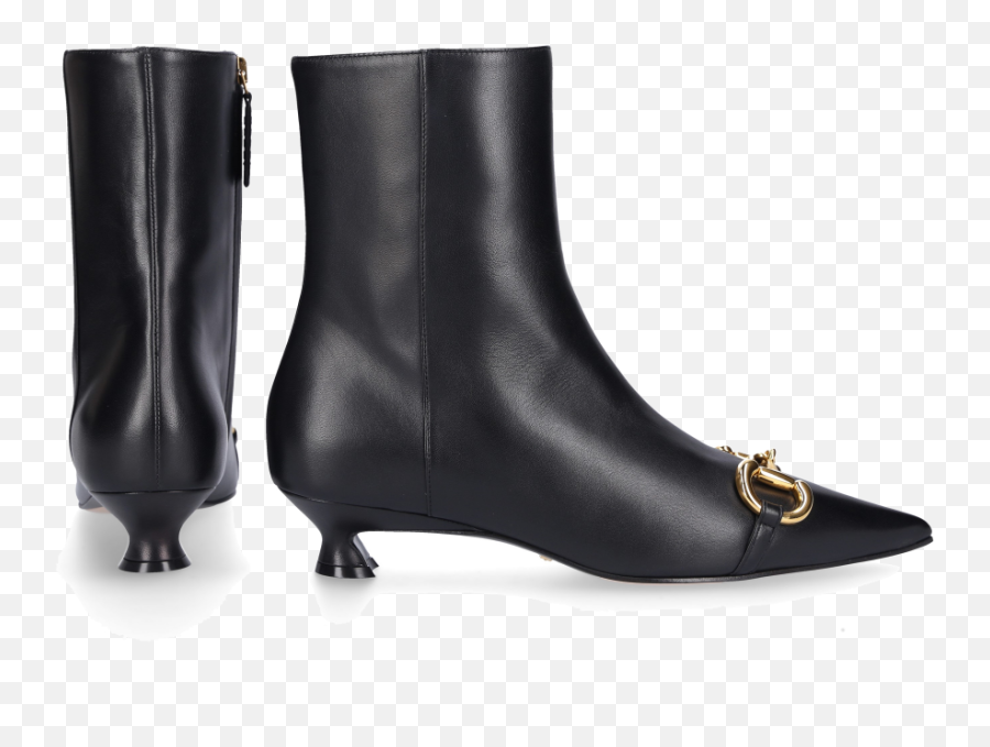 Gucci Ankle Boots Horsebit Nappa Leather Black Png Icon 1000