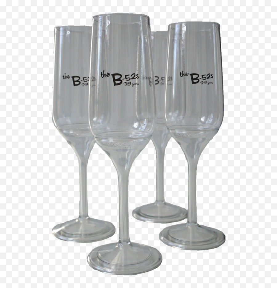 B - 52u0027s Official Merchandise Set Of 4 Champagne Flutes The B52s Png,Champagne Flute Png