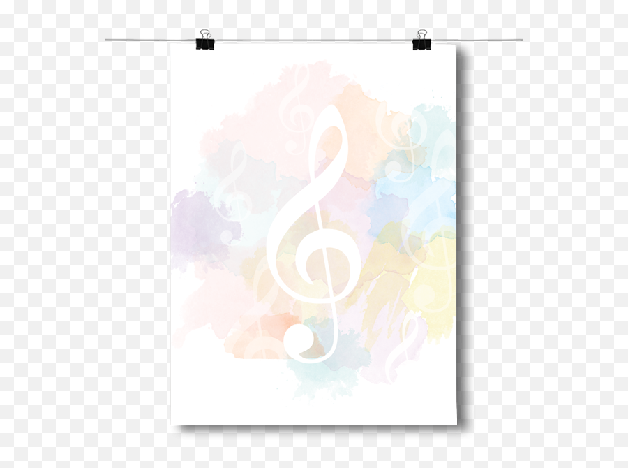 Treble Clef - Watercolor Treble Clef Watercolor Png,Treble Clef Png