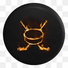 Download Hd Flaming Realistic Fire Hockey Stick U0026 Puck Rv - Circle png