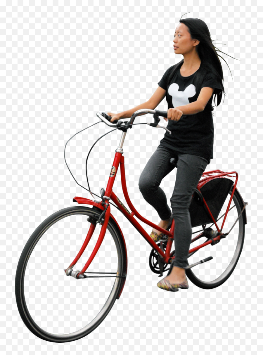On Her Bike Png Image - Riding A Bike Png,Bikes Png