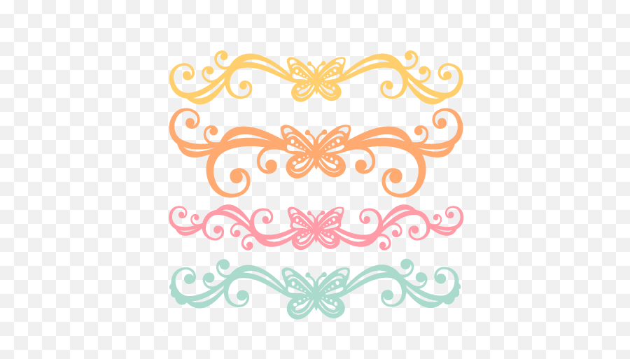 Butterfly Flourishes Svg Scrapbook Cut File Cute Clipart - Cute Flower Design For Scrapbook Png,Cuts Png