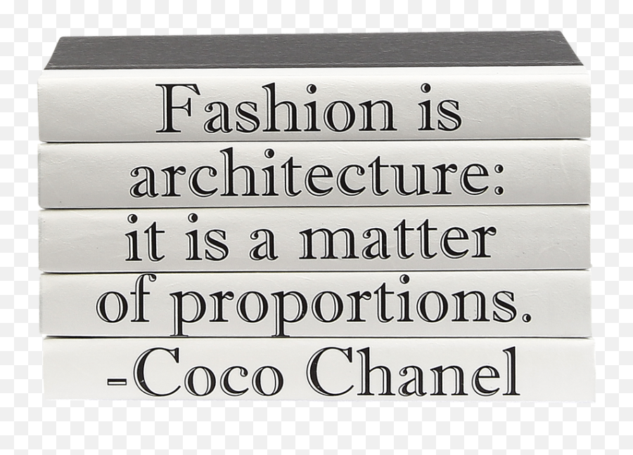 5 Vol Fashion Is Architecture Coco Chanel Quote Black Covers 95 Wide Approx 625 Tall - Number Png,Coco Chanel Logo Png