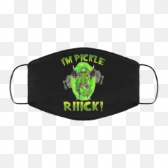Im Pickle Rick Face Mask Washable Reusable - Grinch With Face Mask Png,Pickle Rick Png