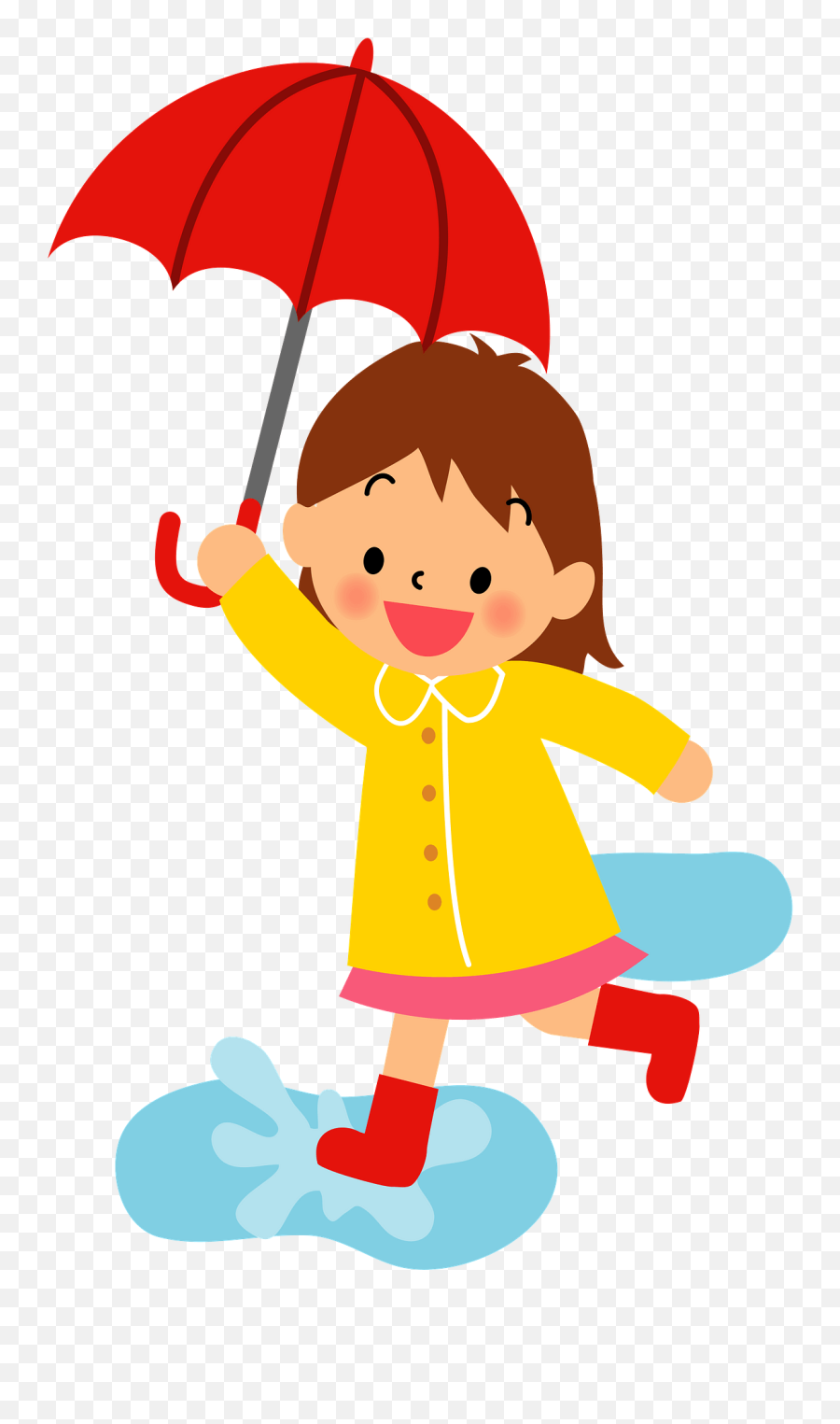 Girl Holding An Umbrella In The Rain - Girl Holding Umbrella Clipart Png,Umbrella Clipart Png