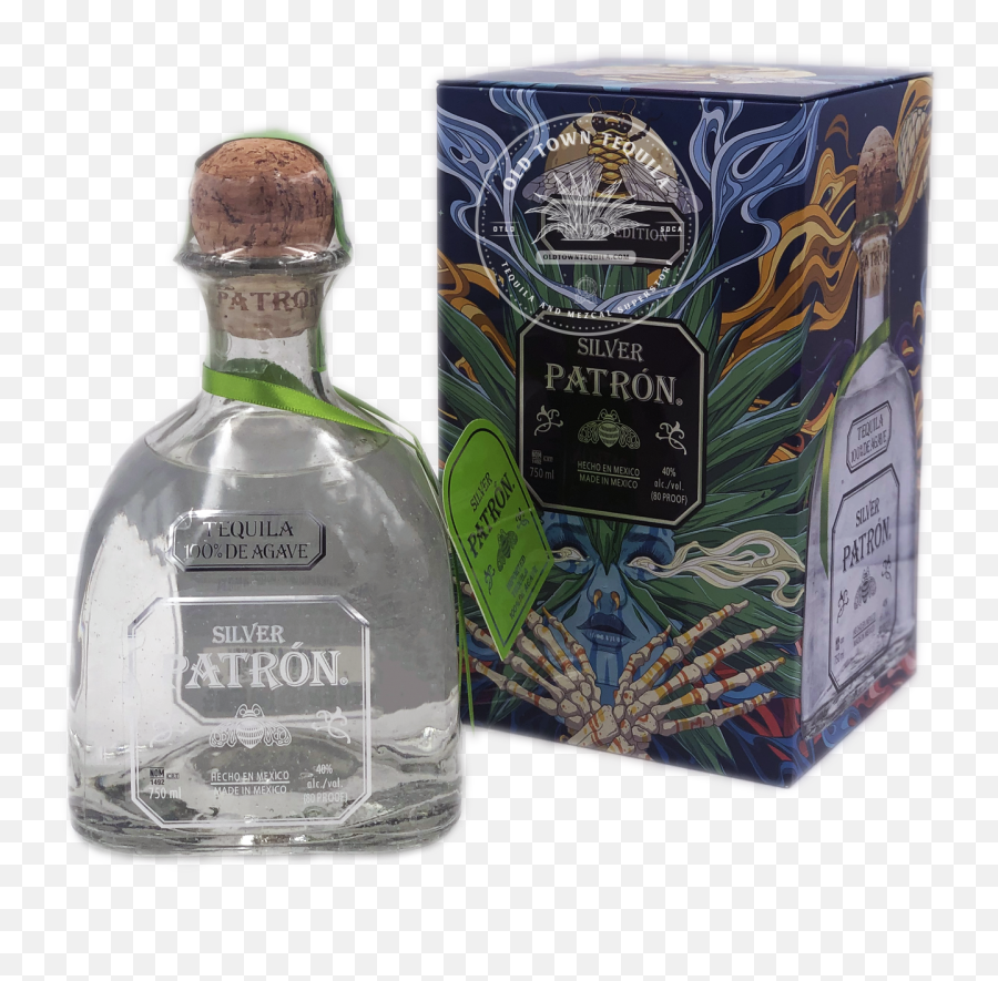Limited Edition Silver Patron Tequila Png Bottle