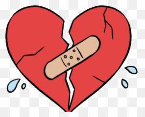 Heart Clipart Easy Cartoon - Cracked Drawing png