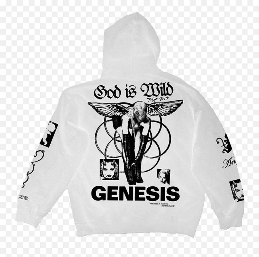 God Is Wild Tour Hoodie - White Tommy Genesis Long Sleeve Png,White Hoodie Png