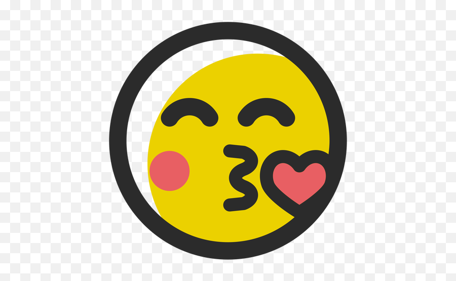 Kissing Heart Colored Stroke Emoticon - Dot Png,Beso Png