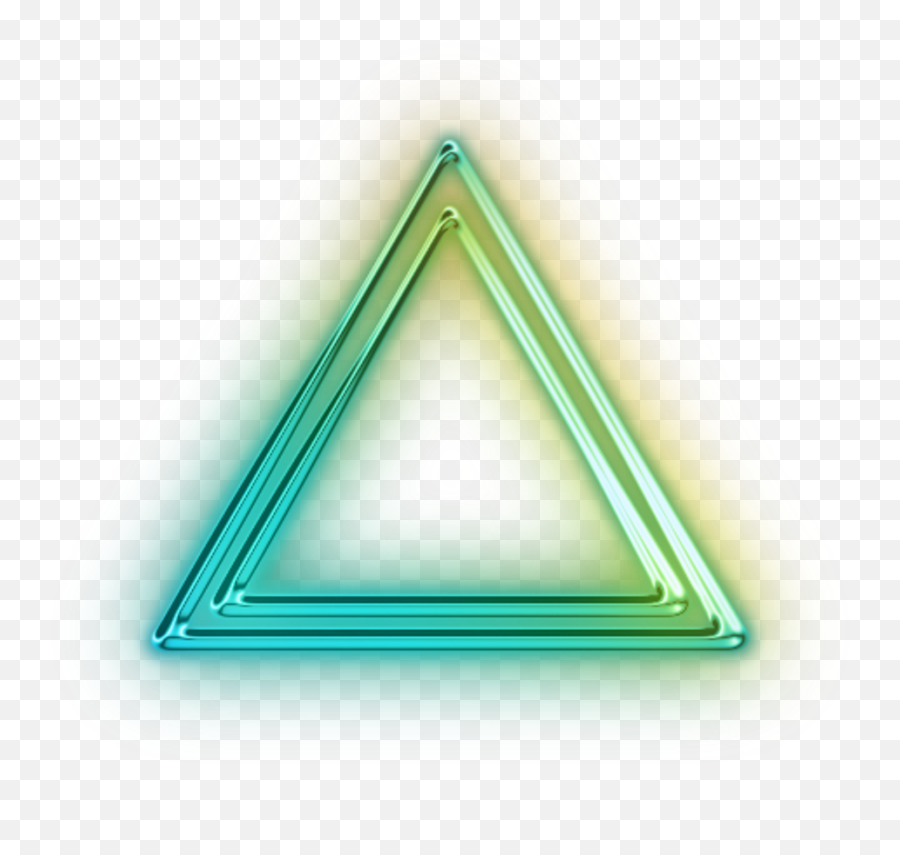 Neon Glowing Triangle Transparent Png Green