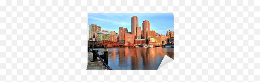 Boston Skyline With Financial District Harbor - Fan Pier Park Png,Boston Skyline Png