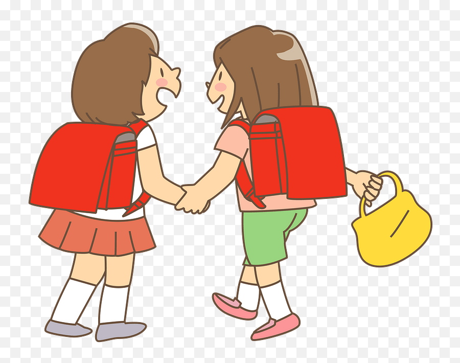 Schoolgirls Are Friends Clipart Free Download Transparent - School Girl With Friends Clipart Png,Clip Art Png