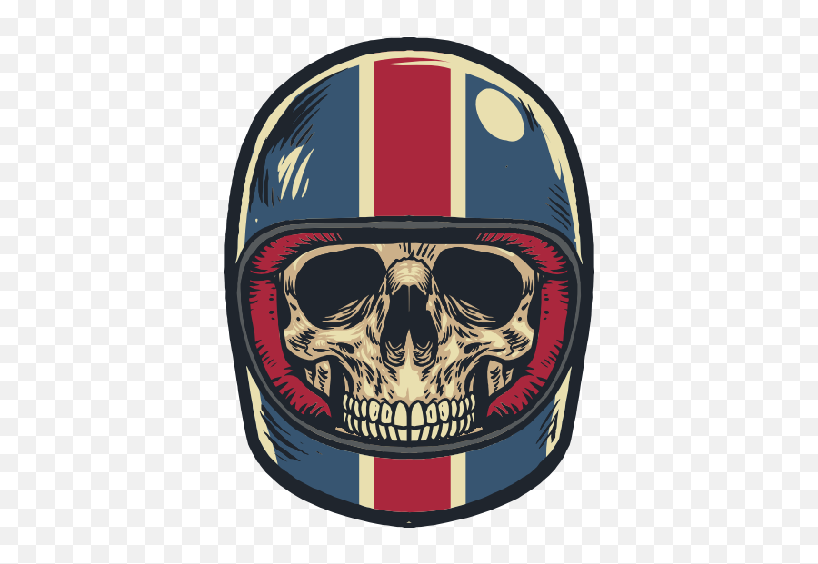Skull In American Helmet Sticker - Scary Png,Icon Skeleton Skull Motorcycle Helmet