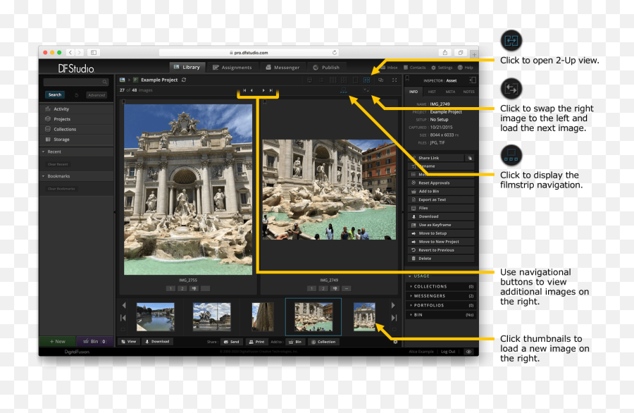 Navigate The Df Studio Interface U2013 Knowledge Base - Trevi Fountain Png,Ps Messages Icon