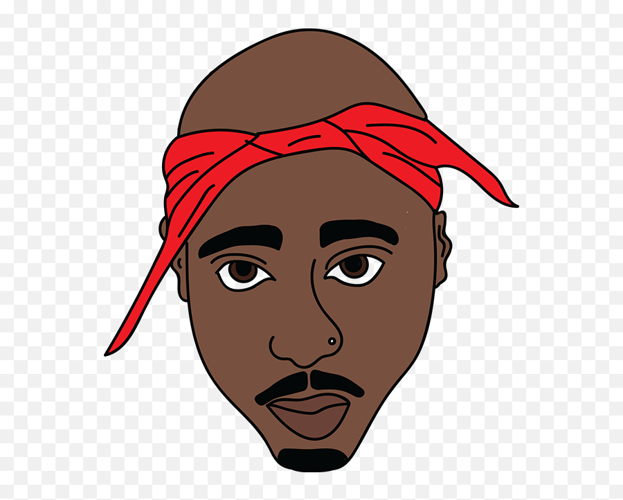 Tupac Shakur Clipart Png - Cartoon Tupac Drawing Easy,Tupac Transparent