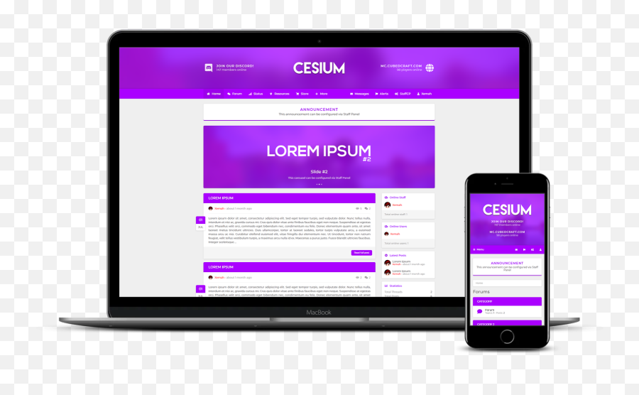 Cesium A Premium Namelessmc Template U2022 - Cesium Namelessmc Png,Bootstrap Partner Icon Page