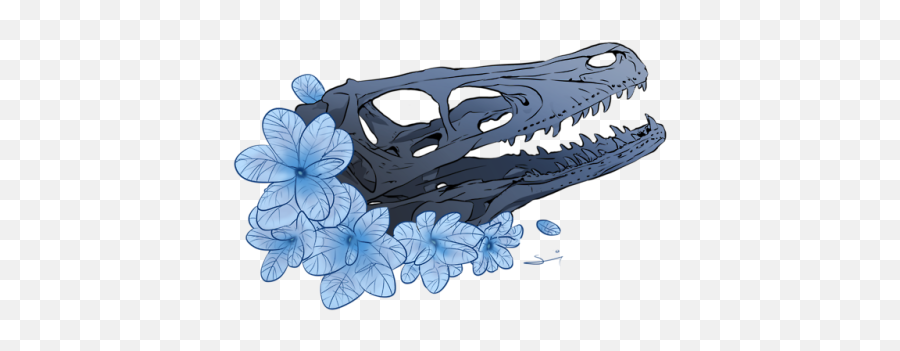 Dino Skull Tumblr - Velociraptor Blue Png,Dinosaur Skull Png