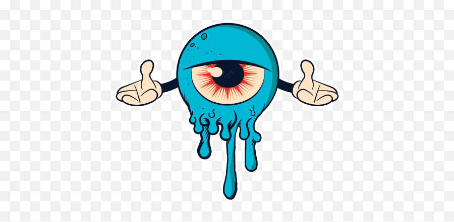 One Eye Creature Urban Graffiti Style - Cartoon Dripping Png,Creepy Eye Png  - free transparent png images 