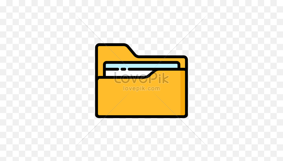 Simple Cute Line Style Folder Icon Graphics Imagepicture - Horizontal Png,Simple Folder Icon Png