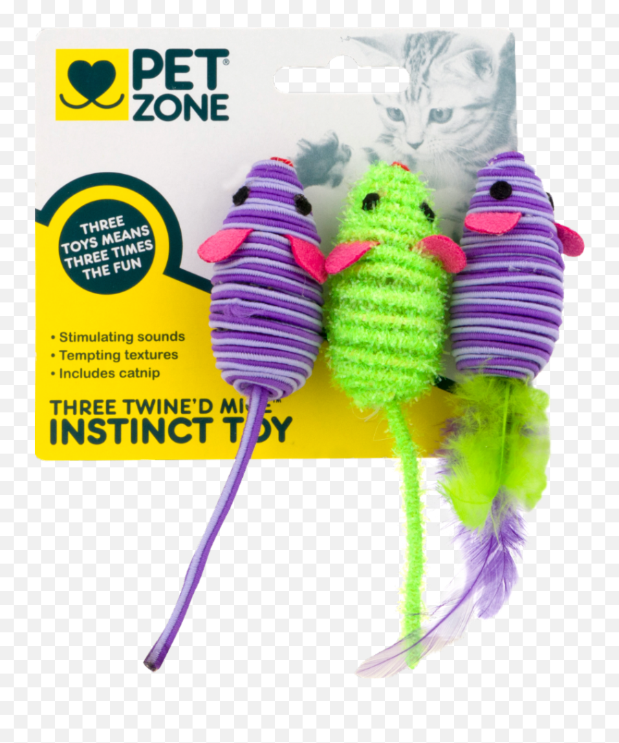 Qfc - Pet Zone Three Twineu0027d Instinct Toy Mice 3 Ct Baby Toys Png,Twine Png