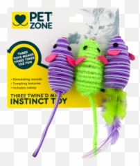 Qfc - Pet Zone Three Twineu0027d Instinct Toy Mice 3 Ct Baby Toys Png,Twine Png
