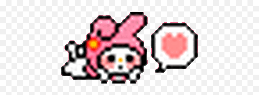 My Sweet Piano Melody Kuromi Pixels Sanrio Flat Risu - Sanrio Pixel Art Gif Png,My Melody Transparent