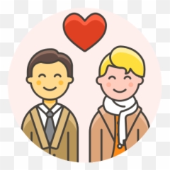 Couple Gay Love Icon - Couple Break Up Cartoon Png,Gay Png