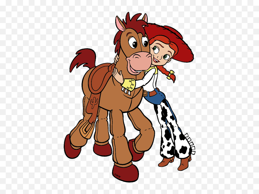 Jessie And Bullseye Clipart - Cartoon Jessie And Bullseye Toy Story Png,Jessie Toy Story Png