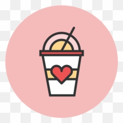 Coffee Heart Icon - Pink Icon Png
