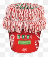 Bobs Red White Mint Canes Pail - Brachs Red White Candy Cane Pail Png,Peppermint Candy Png