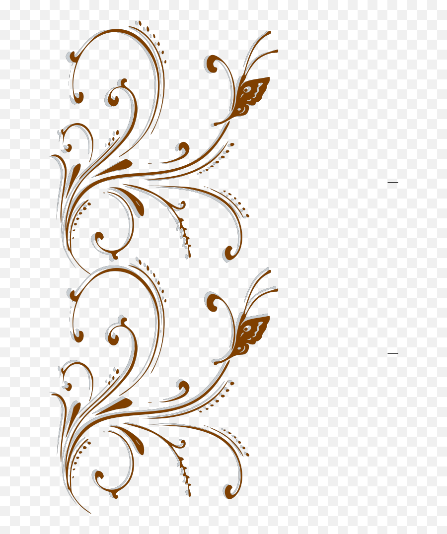 Brown Butterfly Scroll Border Svg Clip Arts Download - Pink Floral Vector Png,Scroll Design Png