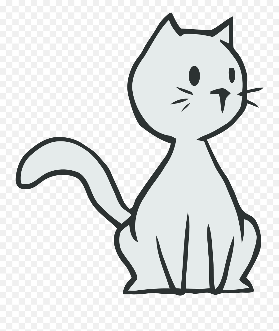 Thinking Cat Clipart Png - Cartoon Cat Easy To Draw,Cat Clipart Transparent  - free transparent png images 