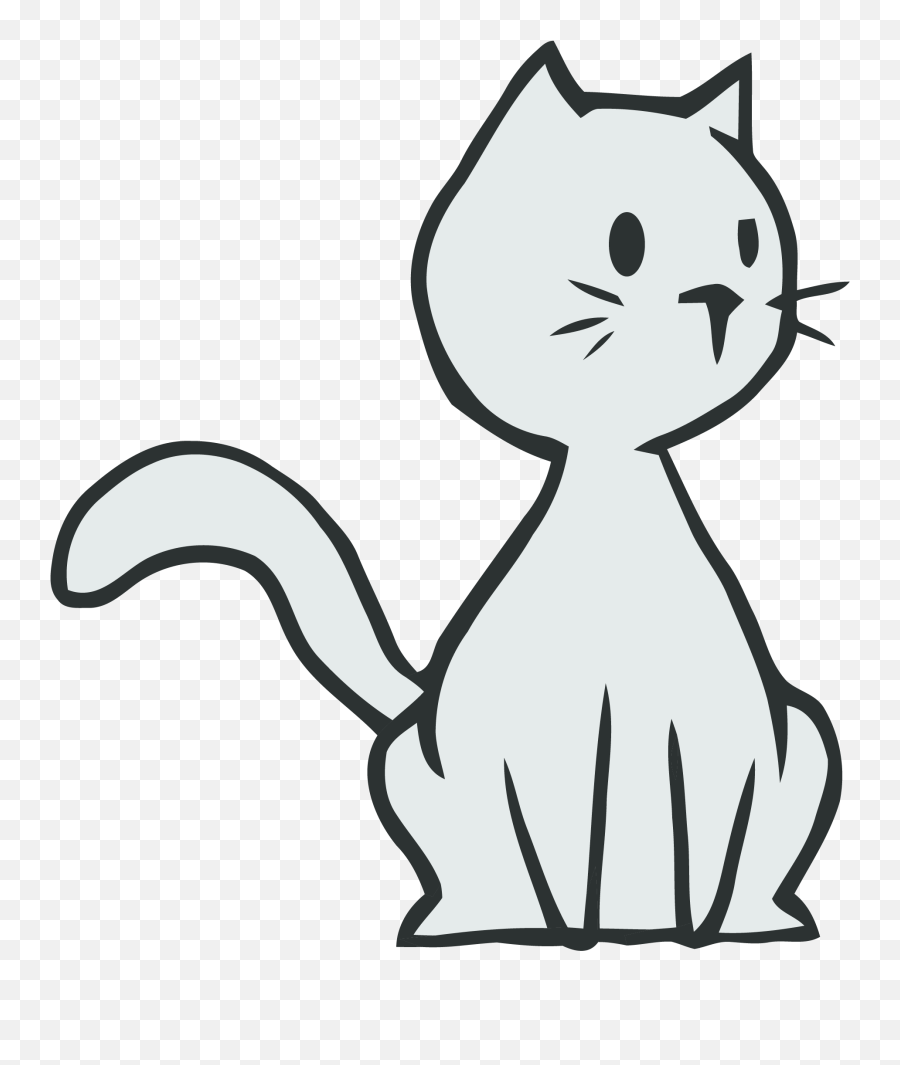 Thinking Cat Clipart Png - Cartoon Cat Easy To Draw,Cat Clipart Transparent