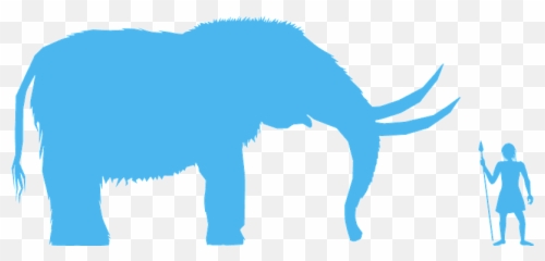Mastodon And Human Silhouette - Free Vector Silhouettes Clipart png