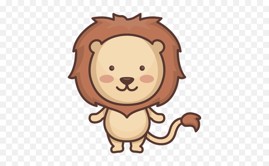 Cute Lion Character - Cute Lion Vector Png,Lion Cartoon Png
