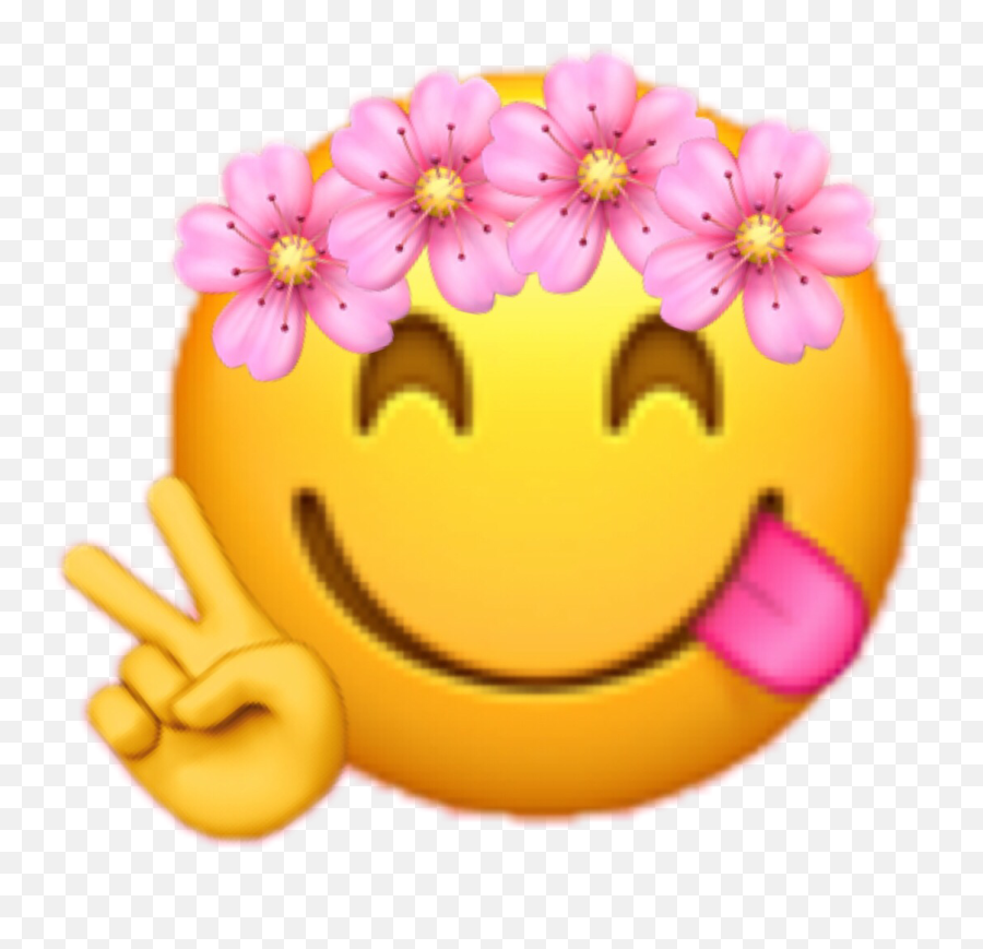 Emoji Peace Flowercrown Sticker - Lobster Emoji Png,Peace Emoji Png