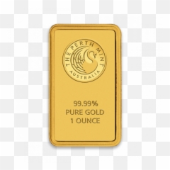 1 Oz Australian Perth Mint Gold Bar - minted Gold Bar png