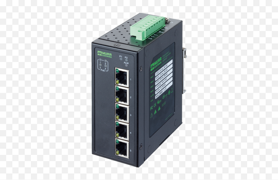 6 Port Unmanaged Gigabit Switch 4 Poe 1 Sfp Ports Ip20 Metal - Horizontal Png,Rj45 Port Icon