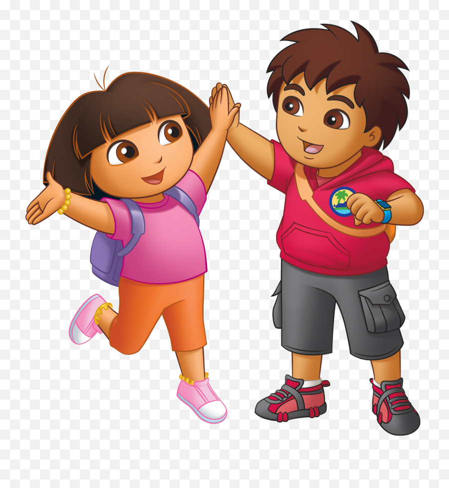 Download Dora Diego High - Five Dora The Explorer And Go Dora And Diego Png,High Five Png