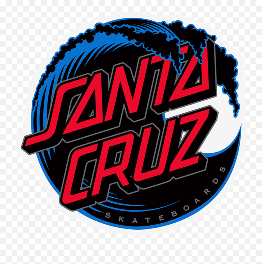 Santa Cruz Vacant Wave Dot Sticker 4x387 Bluered - Santa Cruz Png,Blue Wave Icon