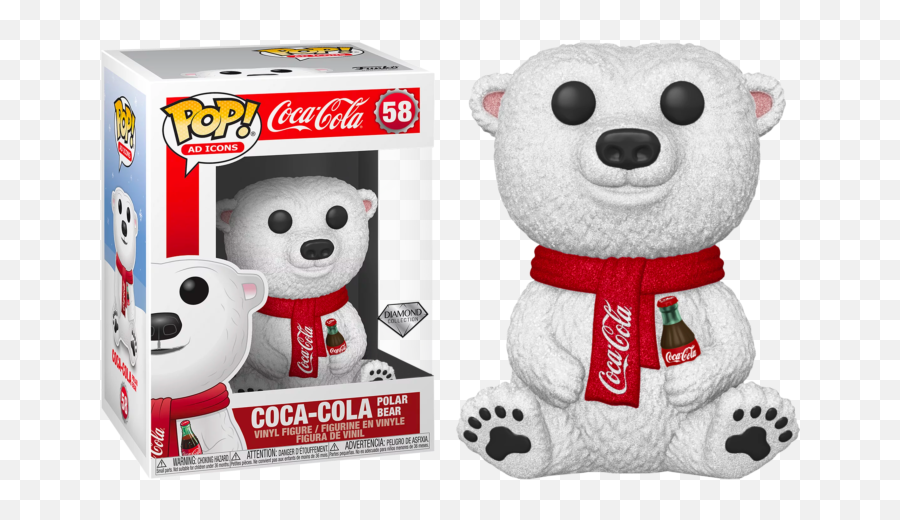 Funko Pop Coca Cola - Polar Bear Diamond Glitter 58 The Diamond Coca Cola Bear Funko Pop Png,Coca Icon