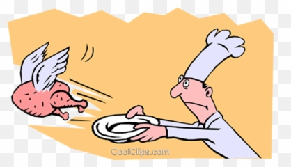 Turkey Flying Off The Serving Tray Royalty Free Vector Clip - Cartoon Png,Turkey Clipart Transparent Background
